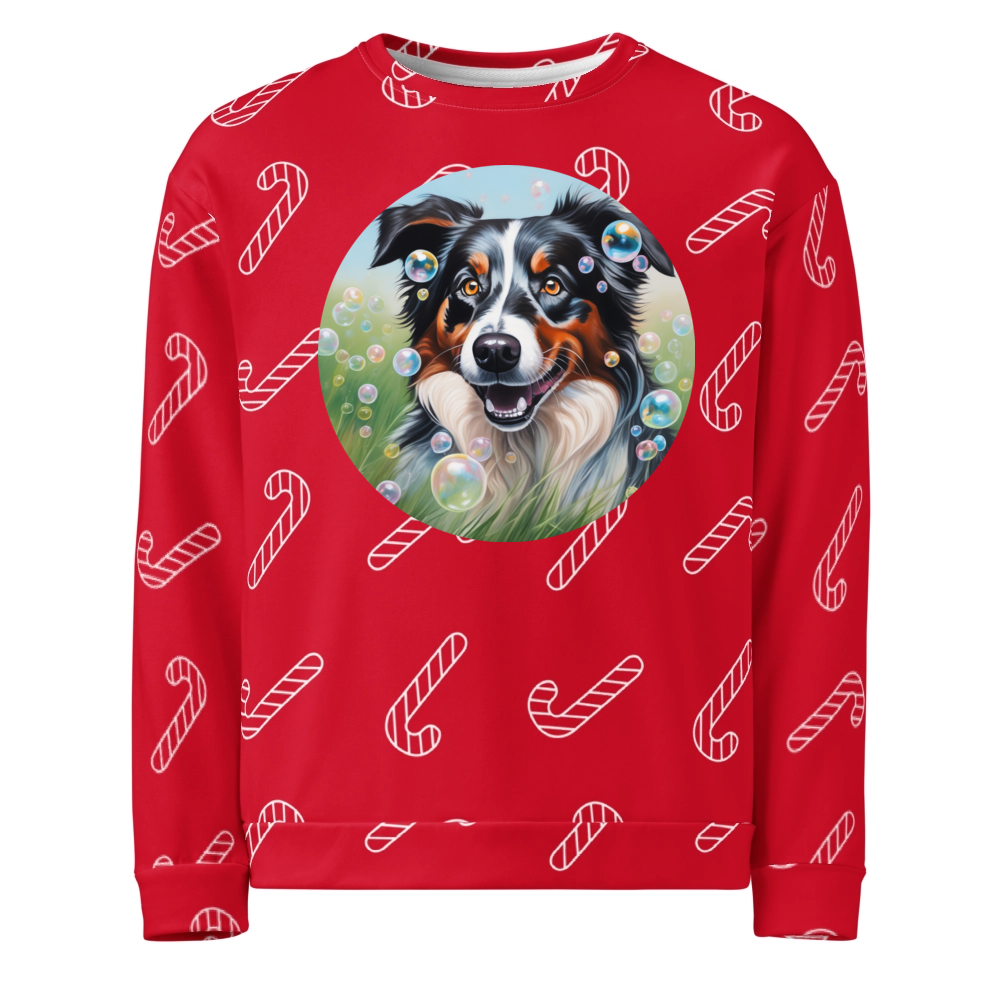 PugMug Custom Australian Shepherd Dog Ugly Christmas Sweatshirt