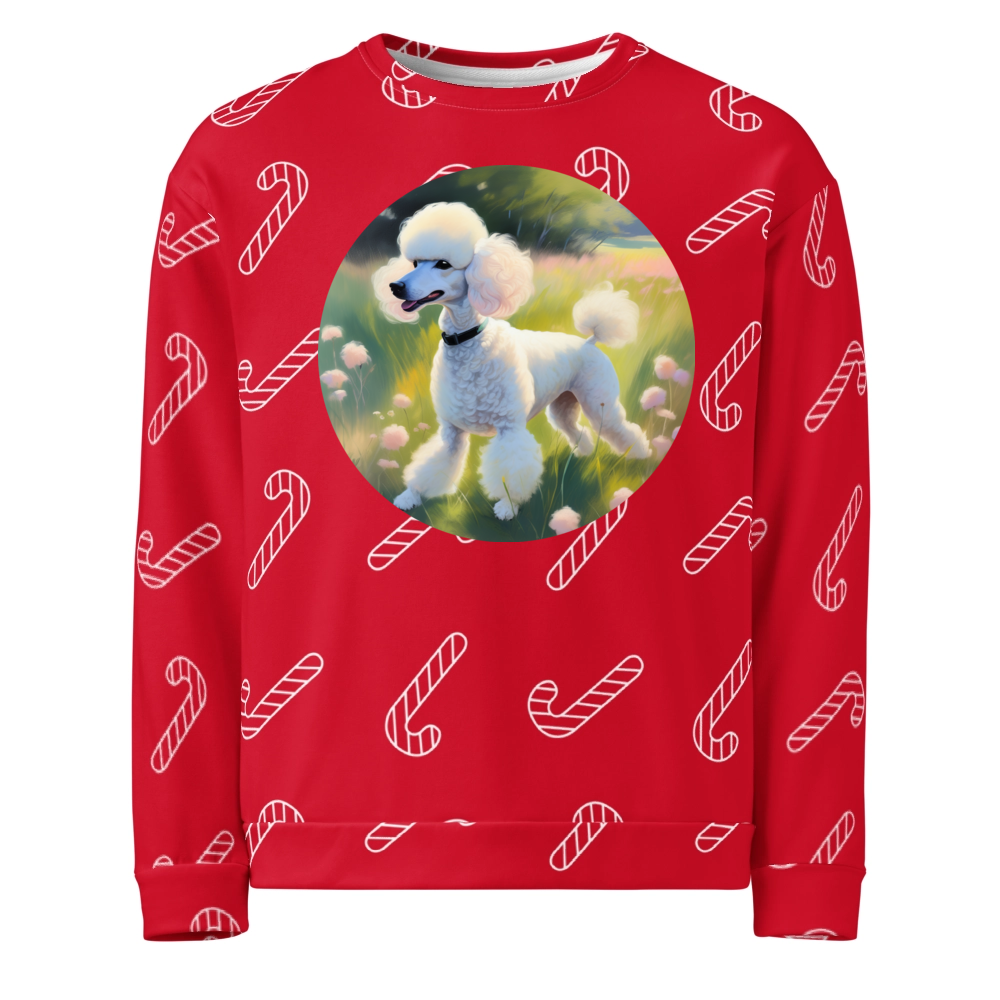 PugMug Custom White Poodle Ugly Christmas Sweatshirt