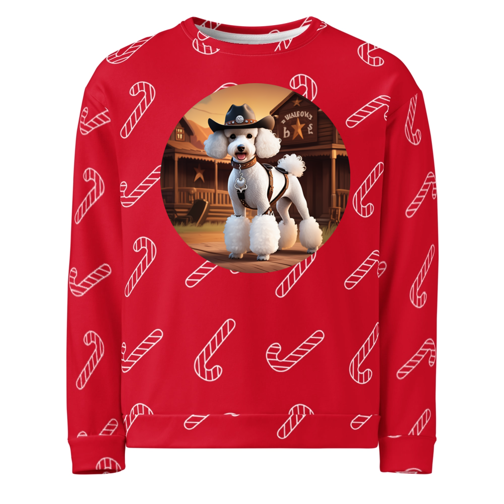 PugMug Custom White Poodle Ugly Christmas Sweatshirt