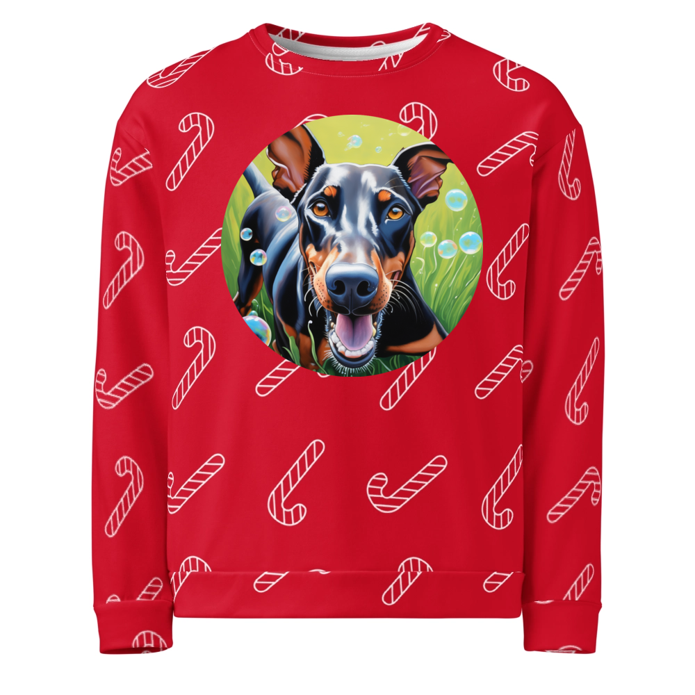 PugMug Custom Doberman Pinscher Ugly Christmas Sweatshirt