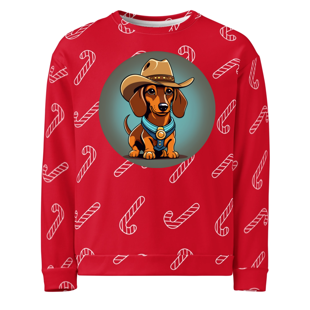 PugMug Custom Tan Dachshund Ugly Christmas Sweatshirt