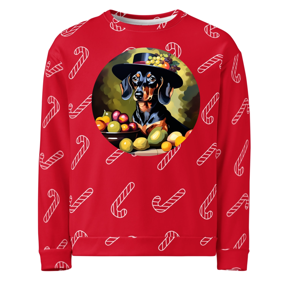 PugMug Custom Black Dachshund Ugly Christmas Sweatshirt