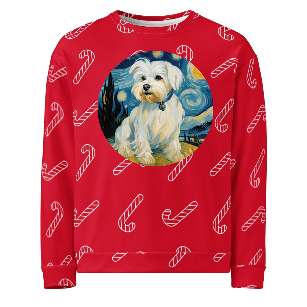PugMug Custom Maltese Dog Ugly Christmas Sweatshirt