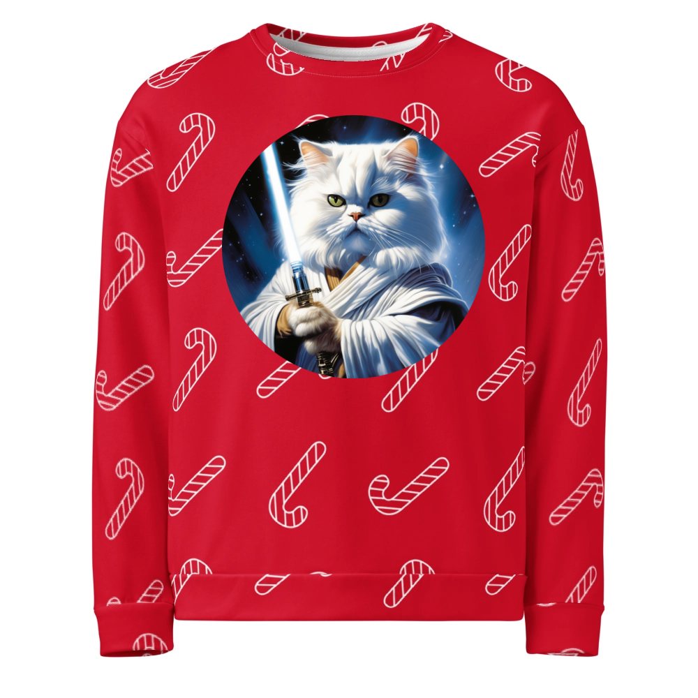 PugMug Custom White Persian Cat Ugly Christmas Sweatshirt