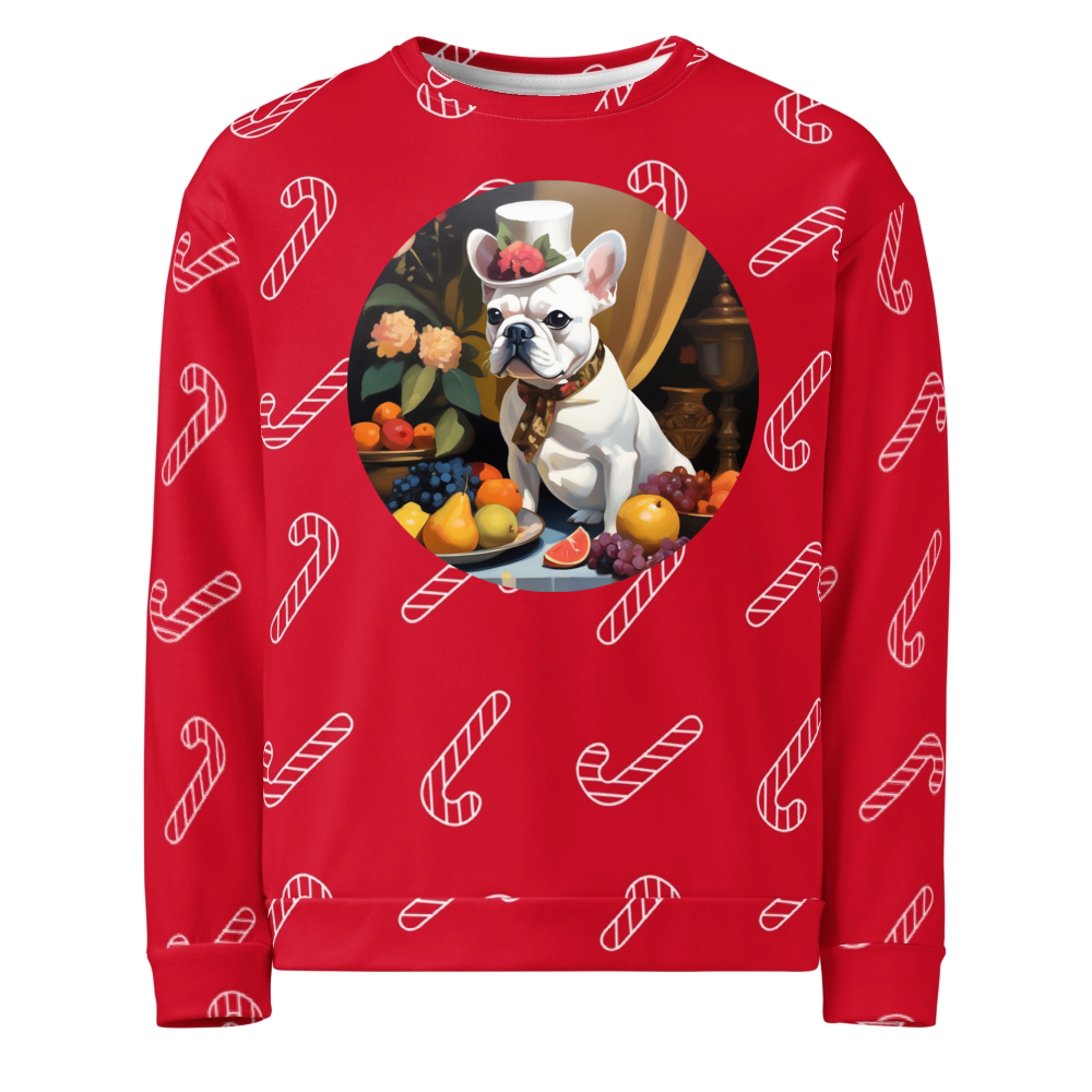 PugMug Custom White French Bulldog Ugly Christmas Sweatshirt