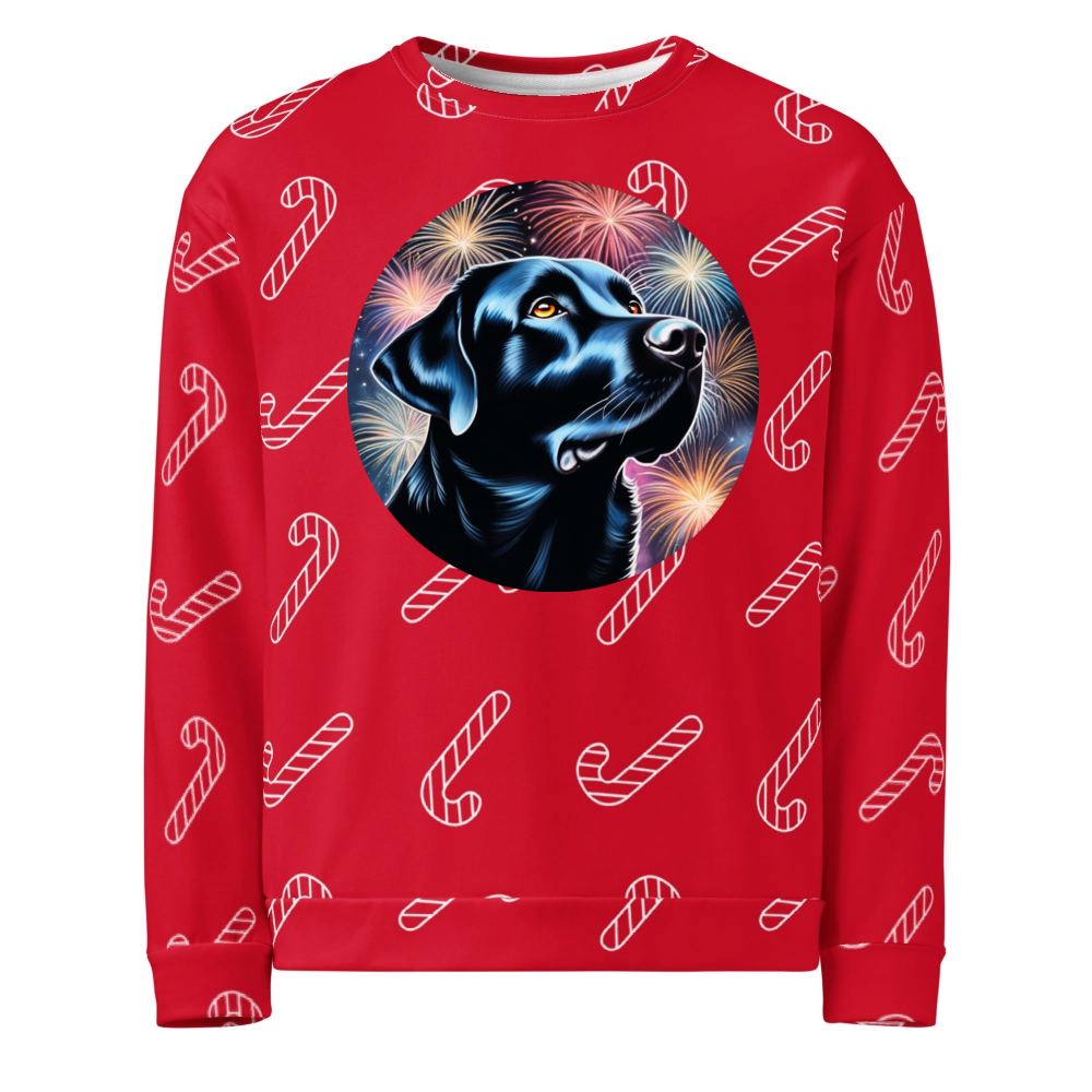 PugMug Custom Black Labrador Retriever Ugly Christmas Sweatshirt