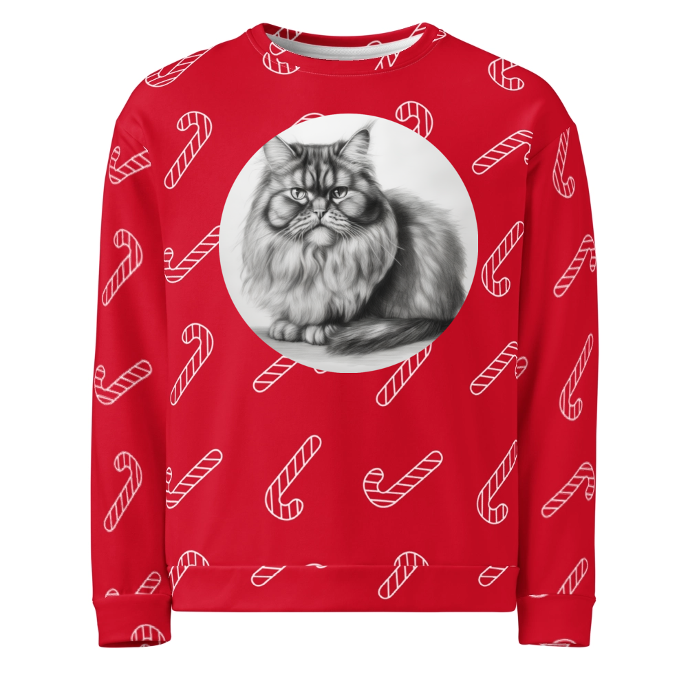 PugMug Custom Tabby Persian Cat Ugly Christmas Sweatshirt