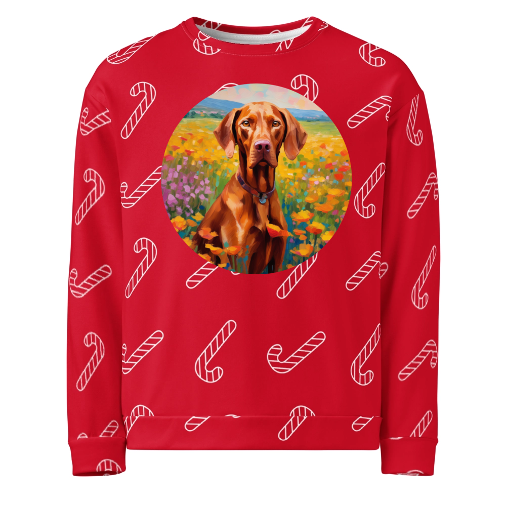 PugMug Custom Vizsla Ugly Christmas Sweatshirt