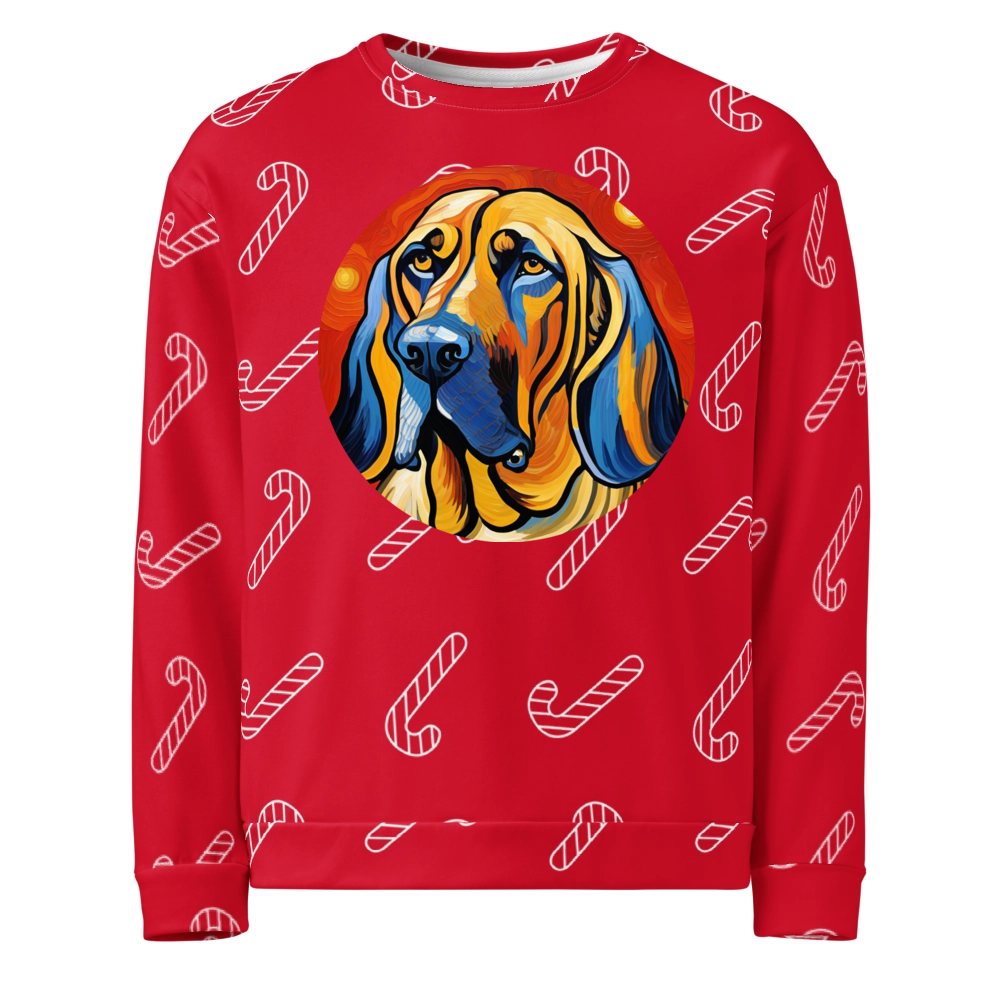 PugMug Custom Bloodhound Ugly Christmas Sweatshirt