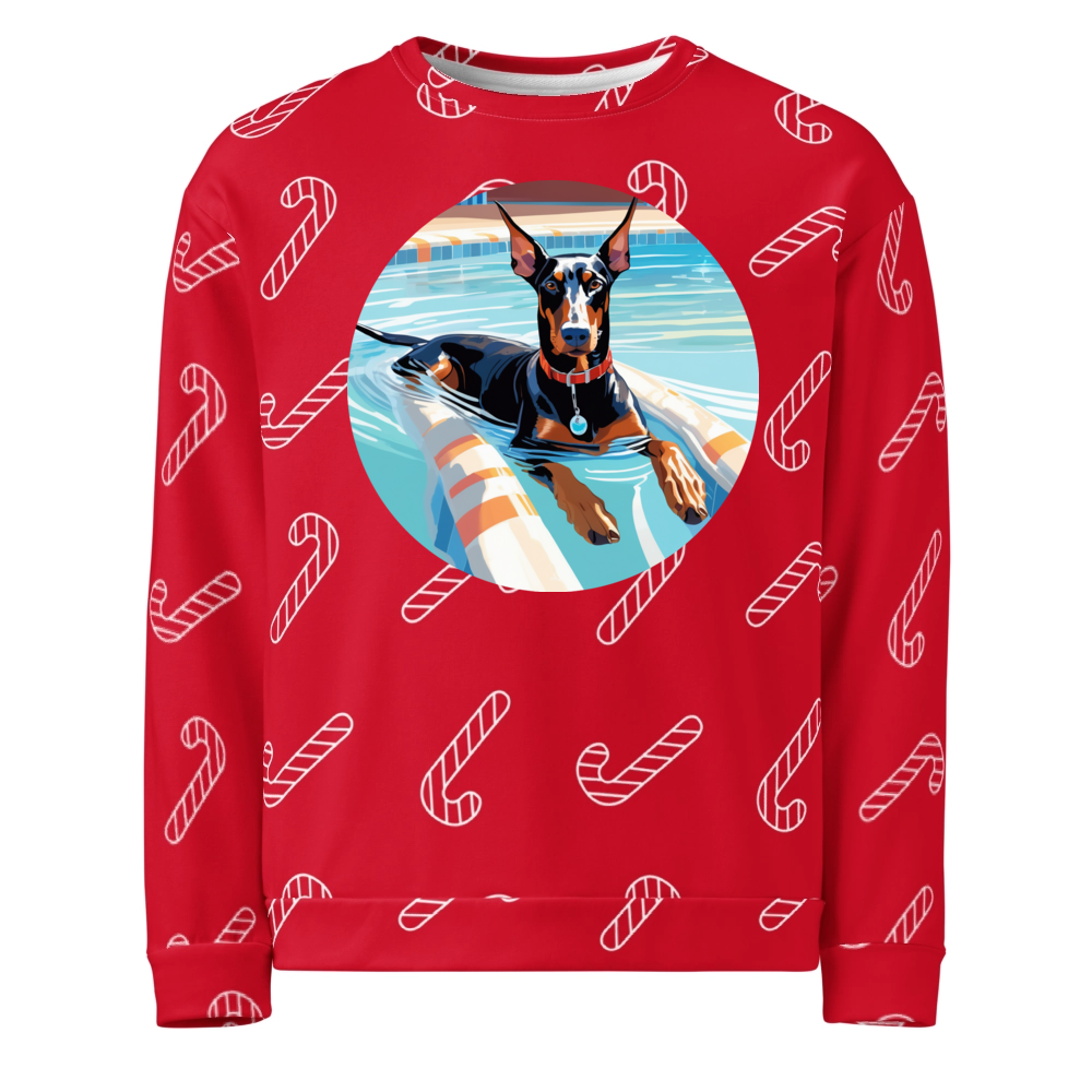 PugMug Custom Doberman Pinscher Ugly Christmas Sweatshirt