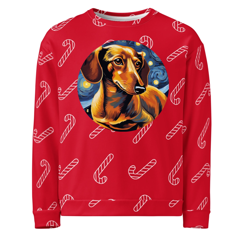 PugMug Custom Tan Dachshund Ugly Christmas Sweatshirt