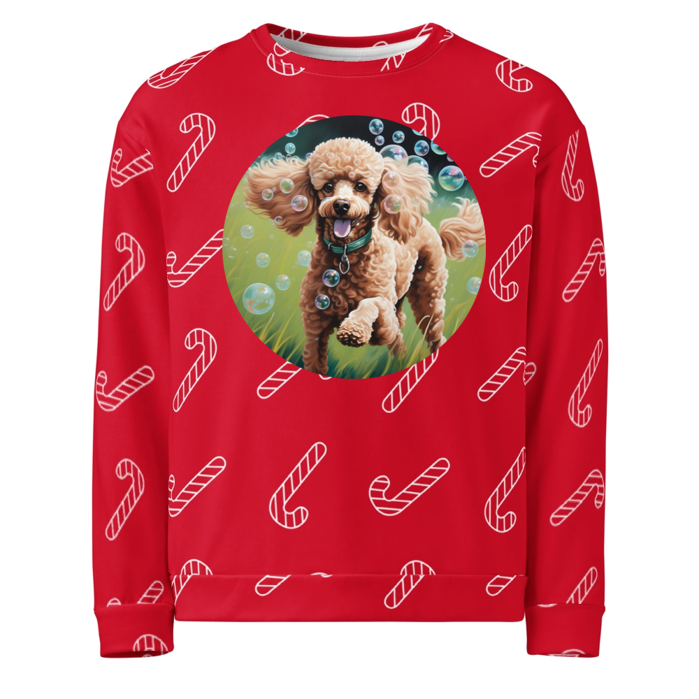 PugMug Custom Tan Poodle Ugly Christmas Sweatshirt