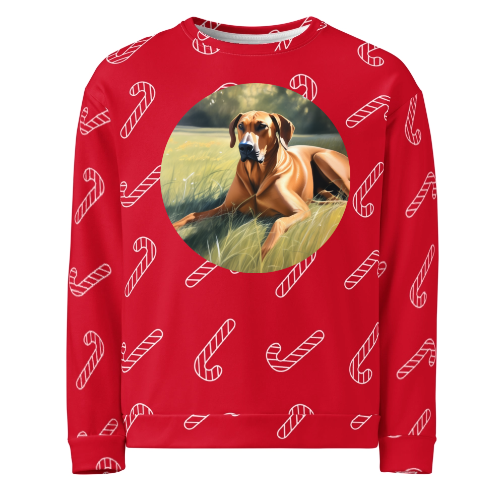 PugMug Custom Rhodesian Ridgeback Ugly Christmas Sweatshirt