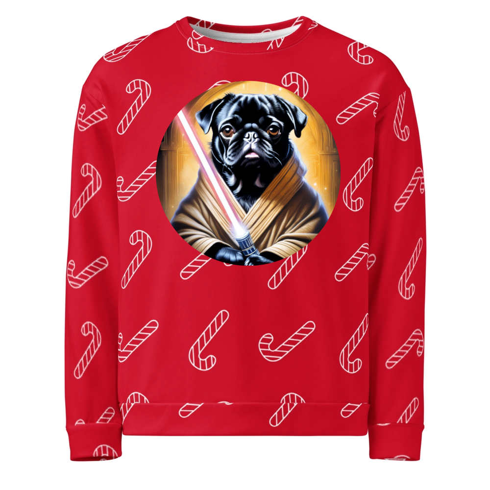 PugMug Custom Black Pug Ugly Christmas Sweatshirt