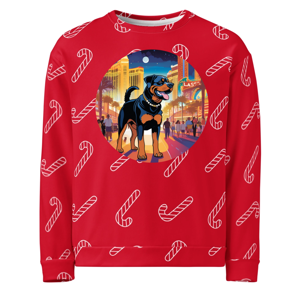 PugMug Custom Rottweiler Ugly Christmas Sweatshirt