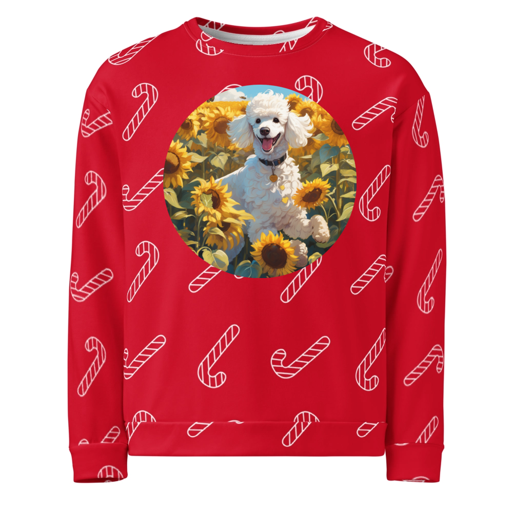 PugMug Custom White Poodle Ugly Christmas Sweatshirt