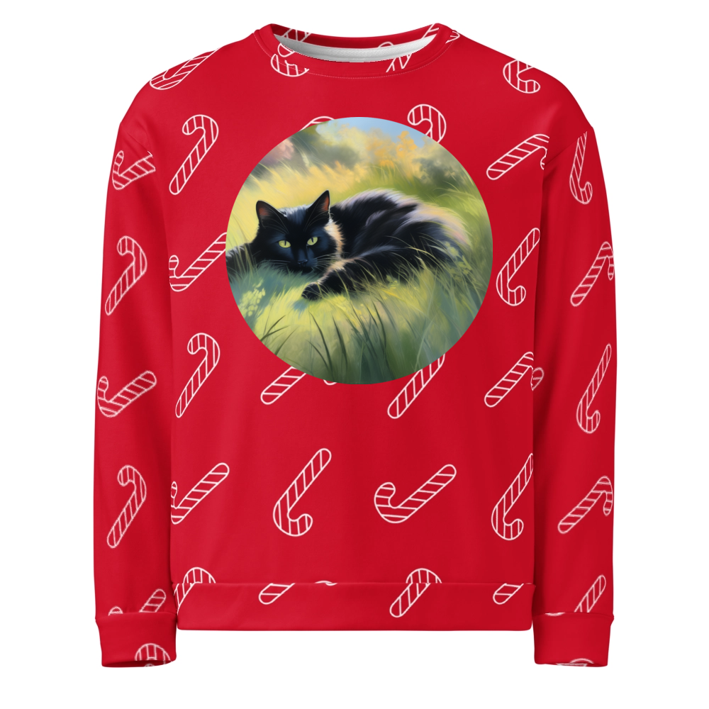 PugMug Custom Black Companion Cat Ugly Christmas Sweatshirt