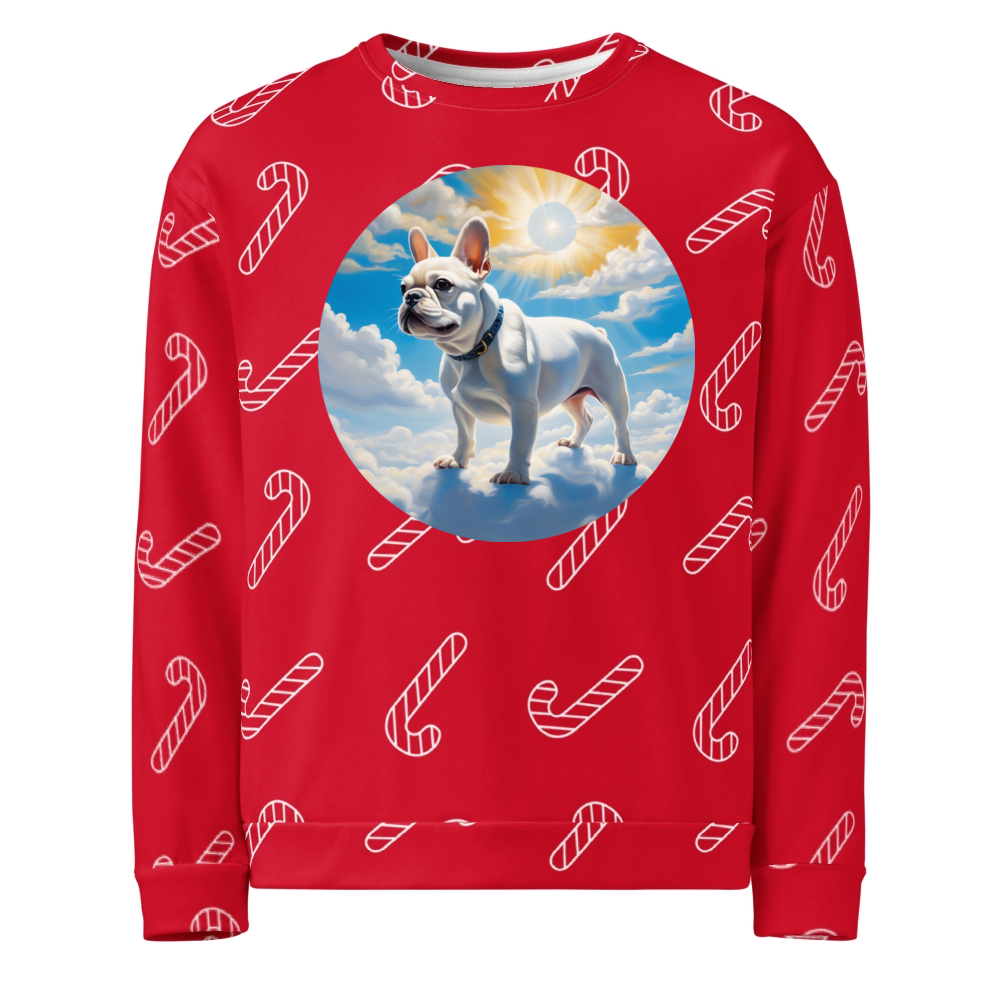 PugMug Custom White French Bulldog Ugly Christmas Sweatshirt