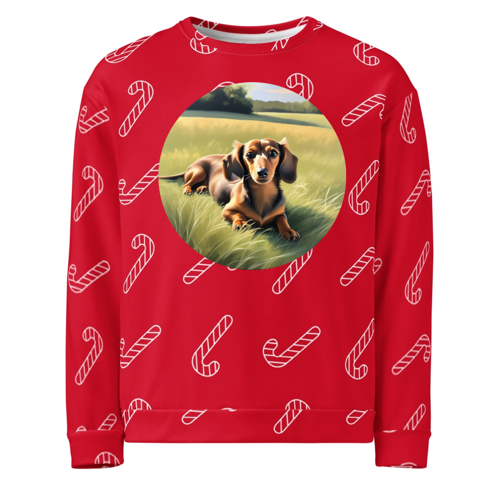 PugMug Custom Tan Dachshund Ugly Christmas Sweatshirt
