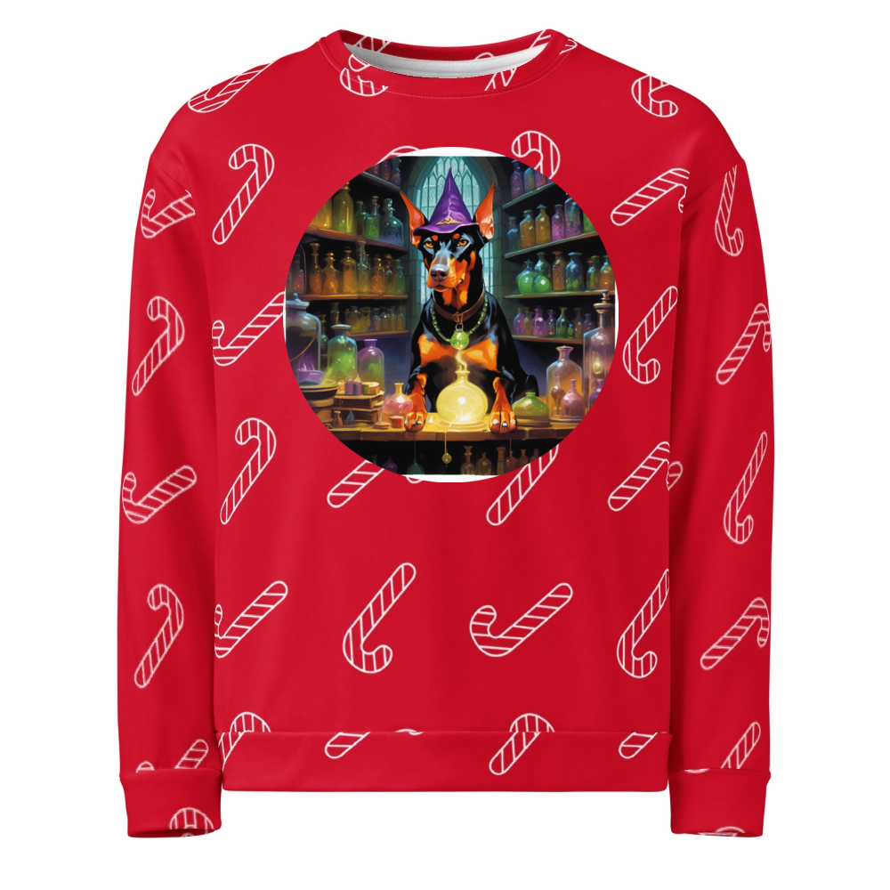 PugMug Custom Doberman Pinscher Ugly Christmas Sweatshirt