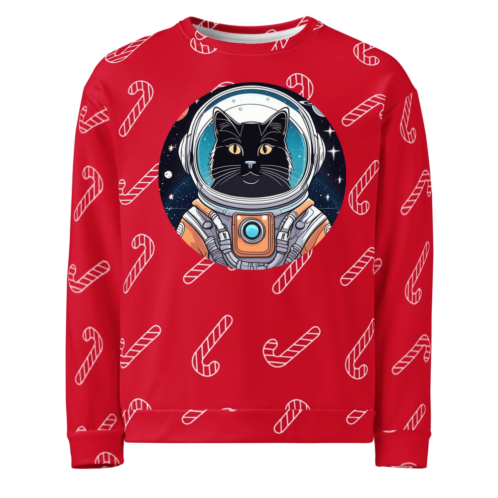 PugMug Custom Black Companion Cat Ugly Christmas Sweatshirt