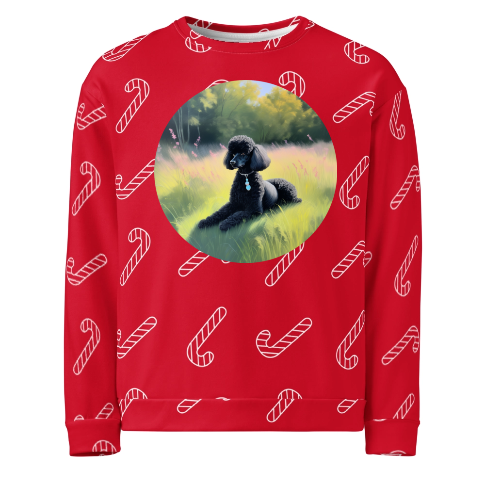 PugMug Custom Black Poodle Ugly Christmas Sweatshirt