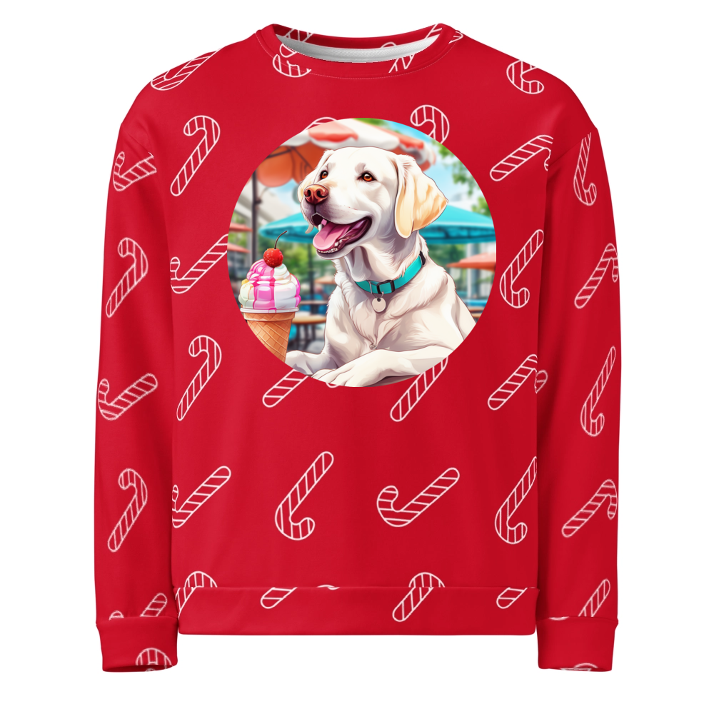 PugMug Custom White Labrador Retriever Ugly Christmas Sweatshirt
