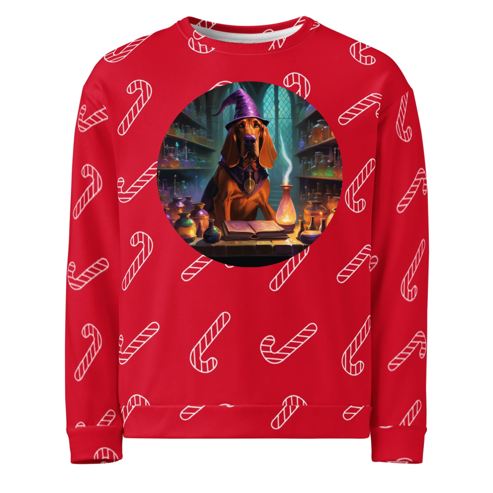 PugMug Custom Bloodhound Ugly Christmas Sweatshirt