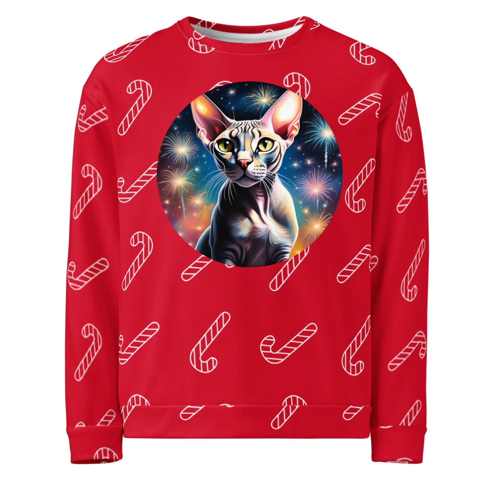 PugMug Custom Tabby Sphynx Cat Ugly Christmas Sweatshirt