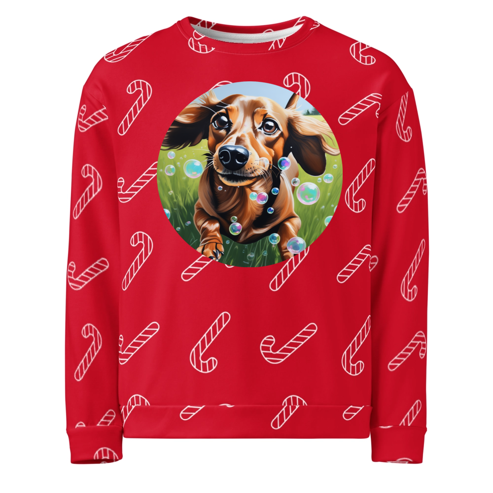 PugMug Custom Tan Dachshund Ugly Christmas Sweatshirt