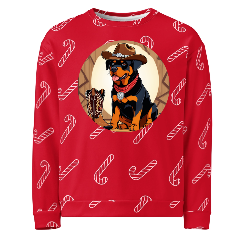PugMug Custom Rottweiler Ugly Christmas Sweatshirt