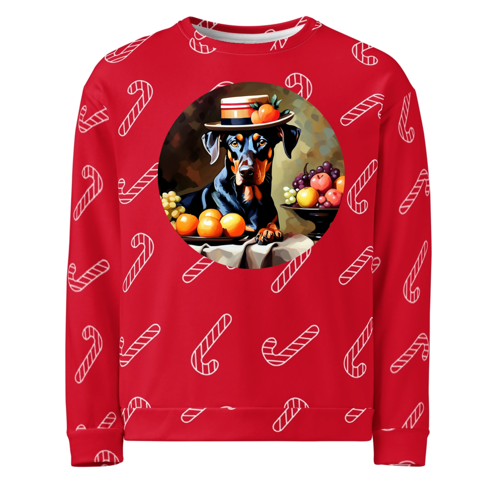 PugMug Custom Doberman Pinscher Ugly Christmas Sweatshirt