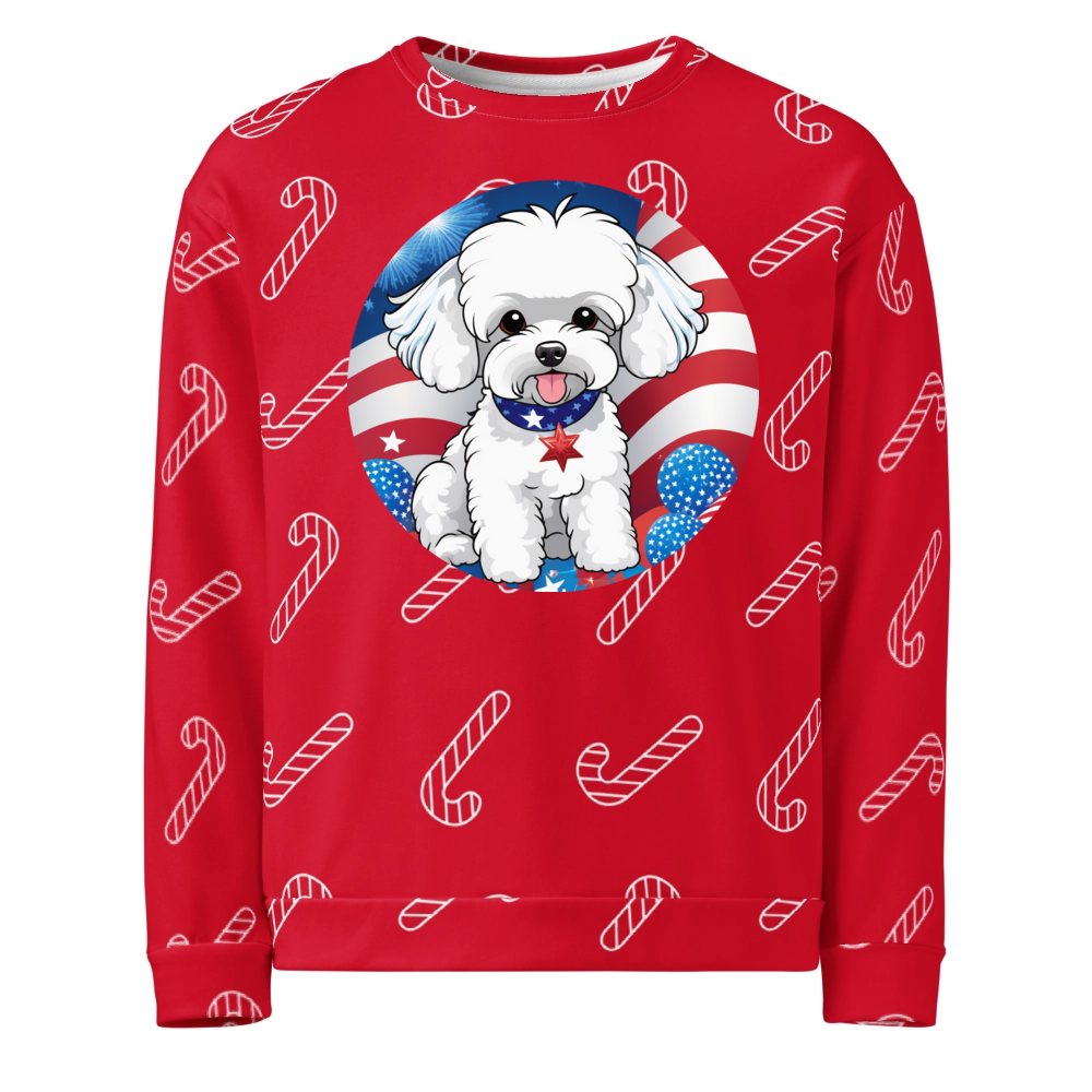 PugMug Custom Bichons Frise Ugly Christmas Sweatshirt