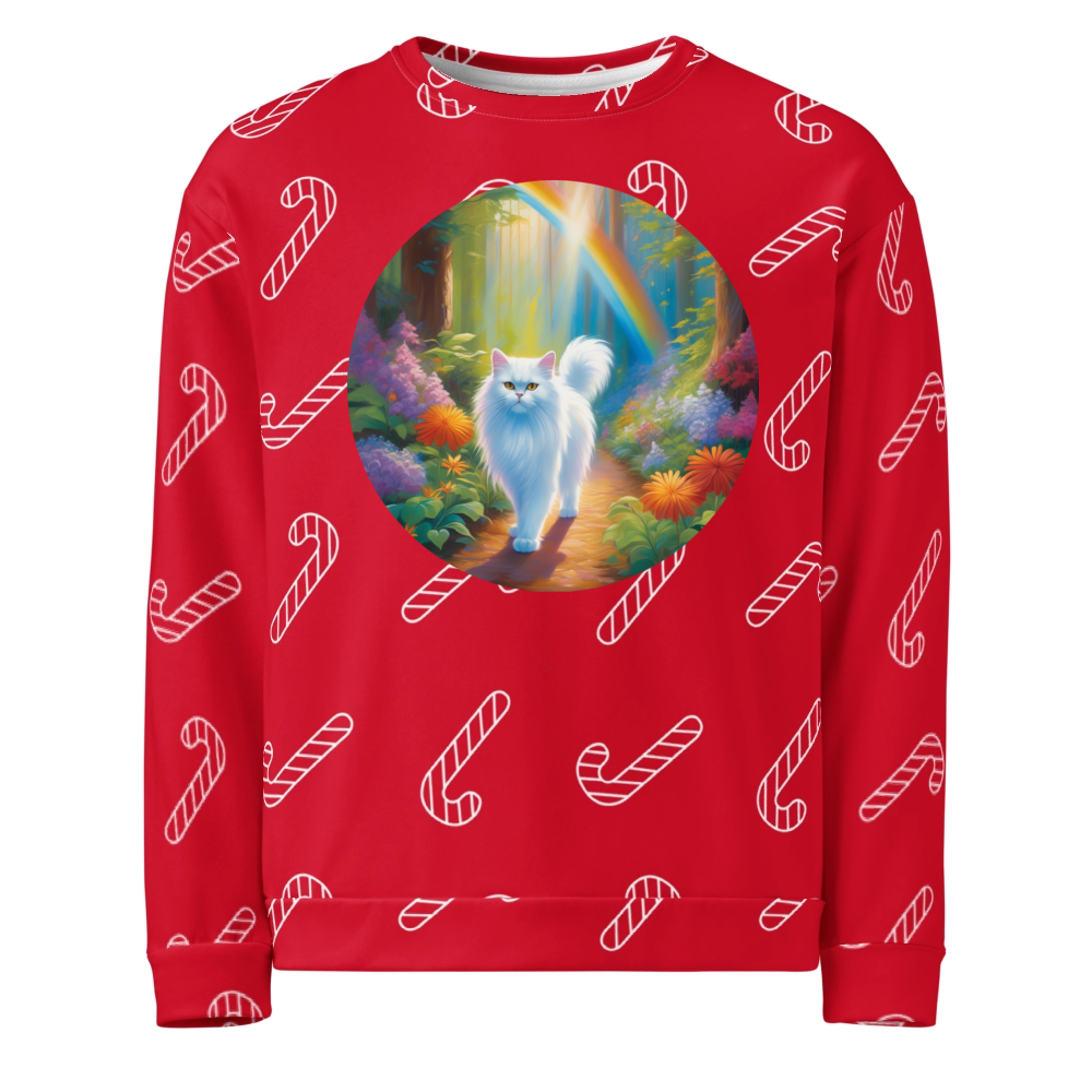 PugMug Custom White Persian Cat Ugly Christmas Sweatshirt