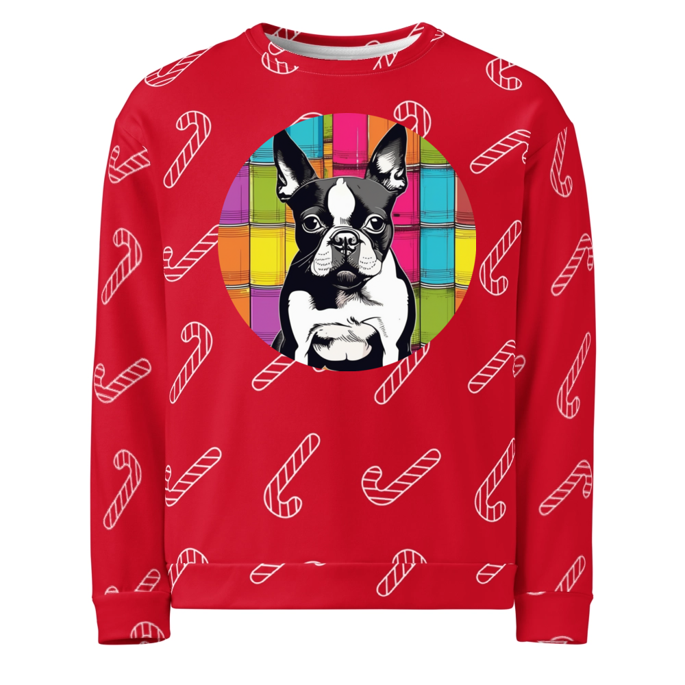 PugMug Custom Boston Terrier Ugly Christmas Sweatshirt