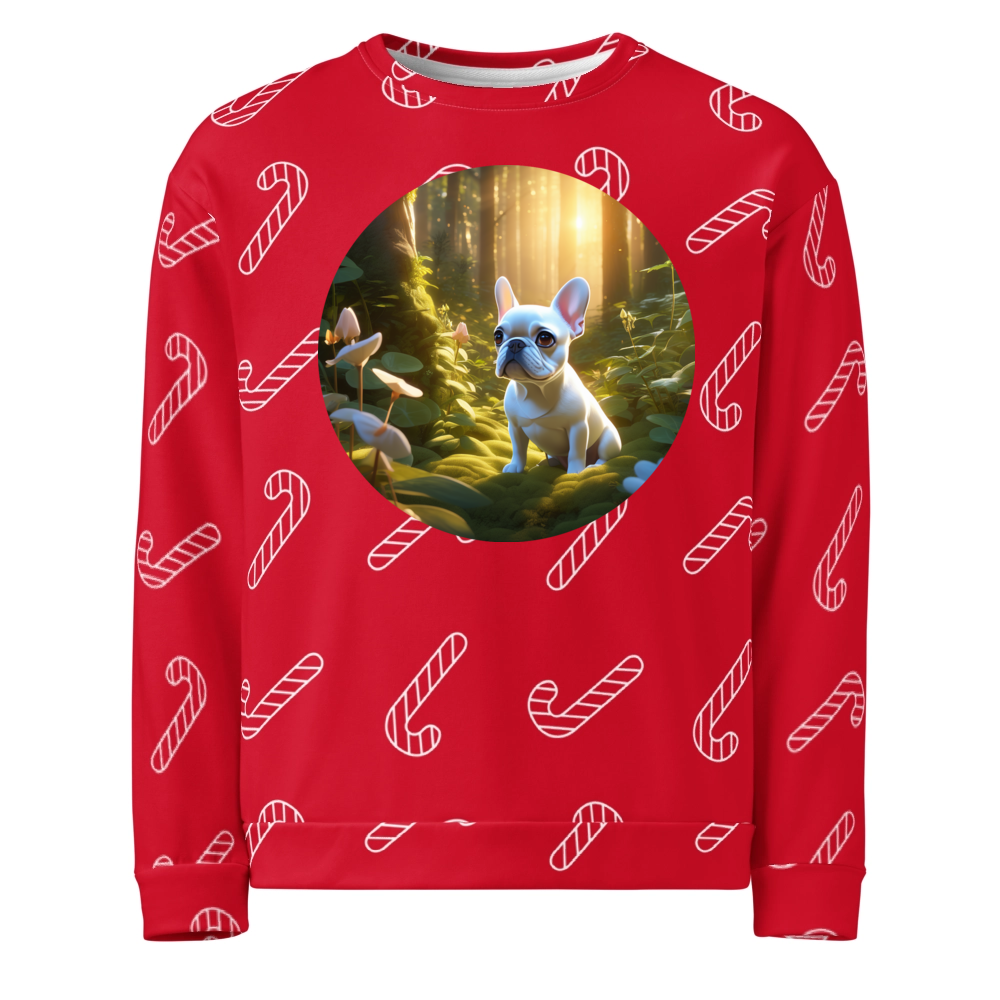 PugMug Custom White French Bulldog Ugly Christmas Sweatshirt