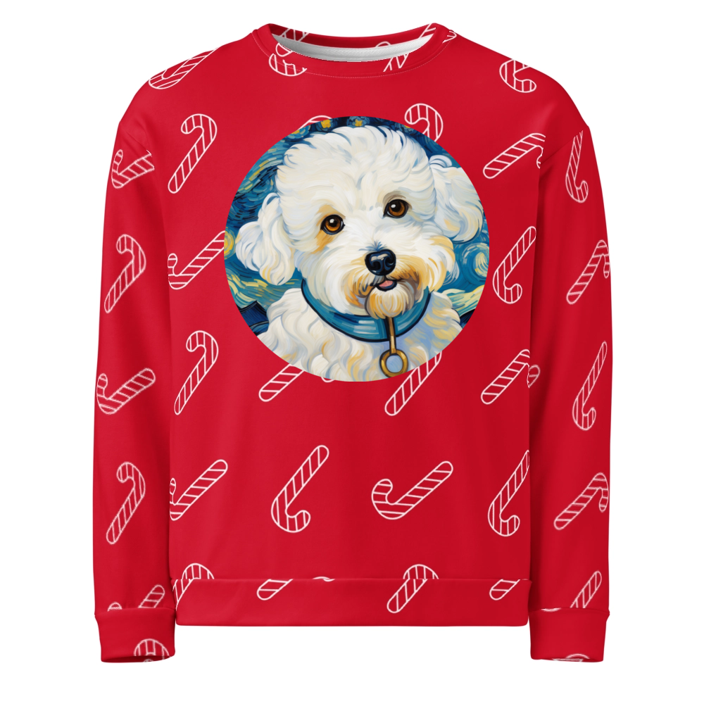 PugMug Custom Bichons Frise Ugly Christmas Sweatshirt