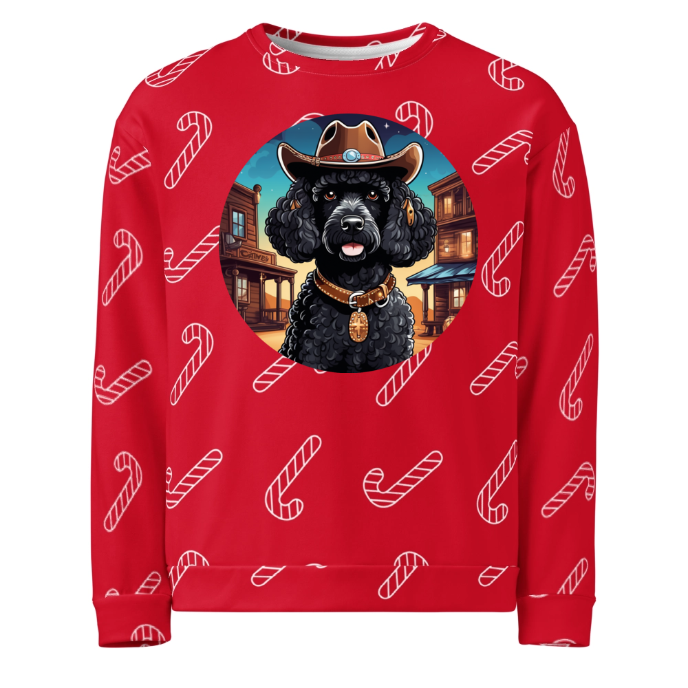 PugMug Custom Black Poodle Ugly Christmas Sweatshirt