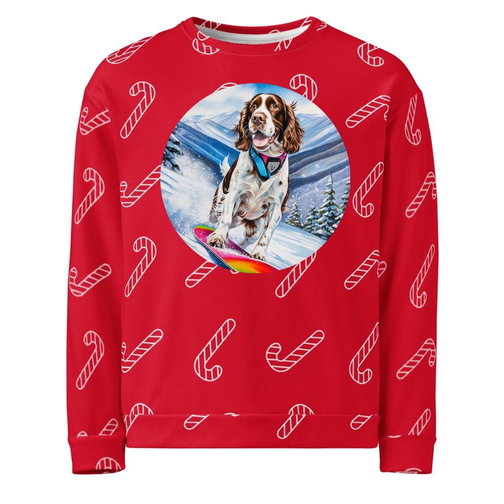 PugMug Custom English Springer Spaniel Ugly Christmas Sweatshirt