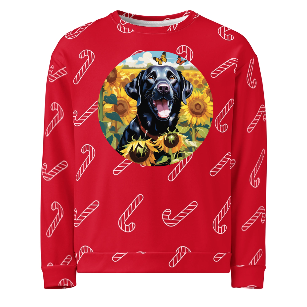 PugMug Custom Black Labrador Retriever Ugly Christmas Sweatshirt