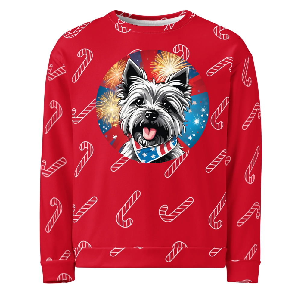 PugMug Custom Cairn Terrier Ugly Christmas Sweatshirt