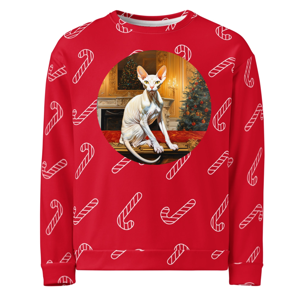 PugMug Custom White Sphynx Cat Ugly Christmas Sweatshirt