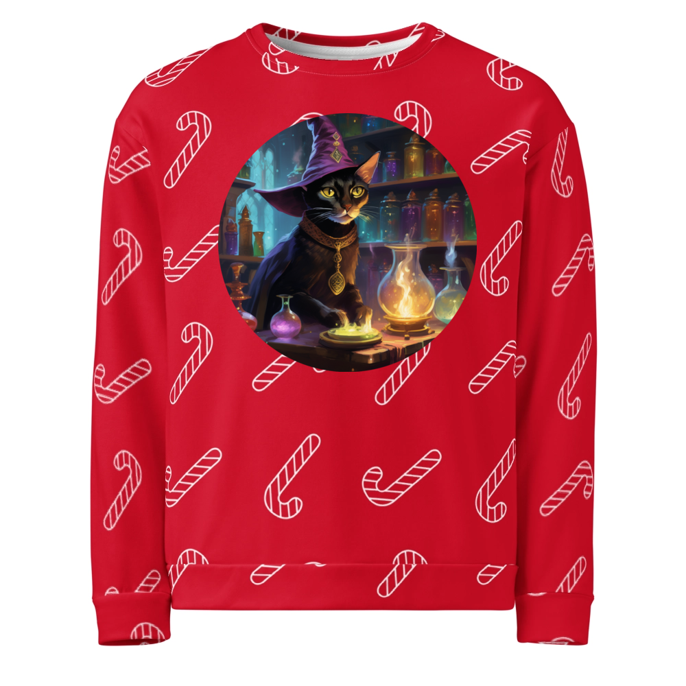 PugMug Custom Black Abyssinian Cat Ugly Christmas Sweatshirt