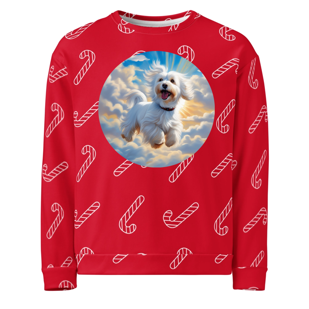 PugMug Custom White Havanese Dog Ugly Christmas Sweatshirt