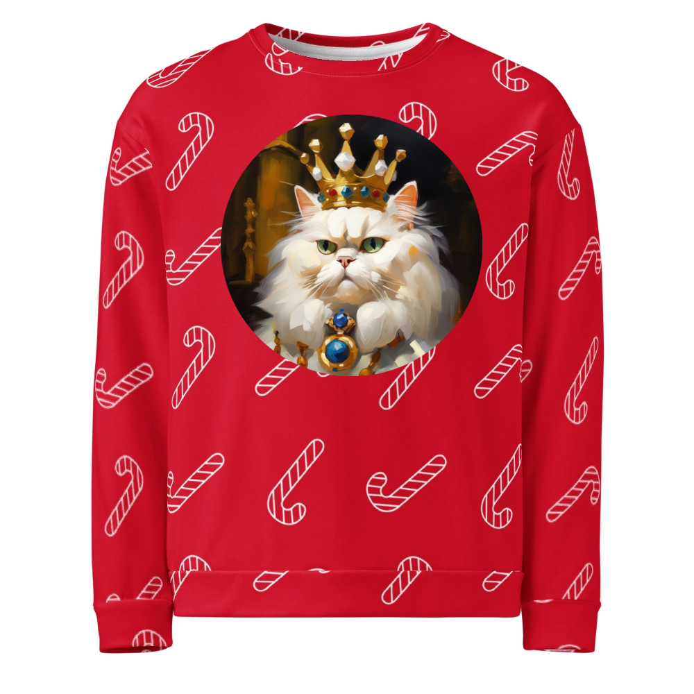 PugMug Custom White Persian Cat Ugly Christmas Sweatshirt