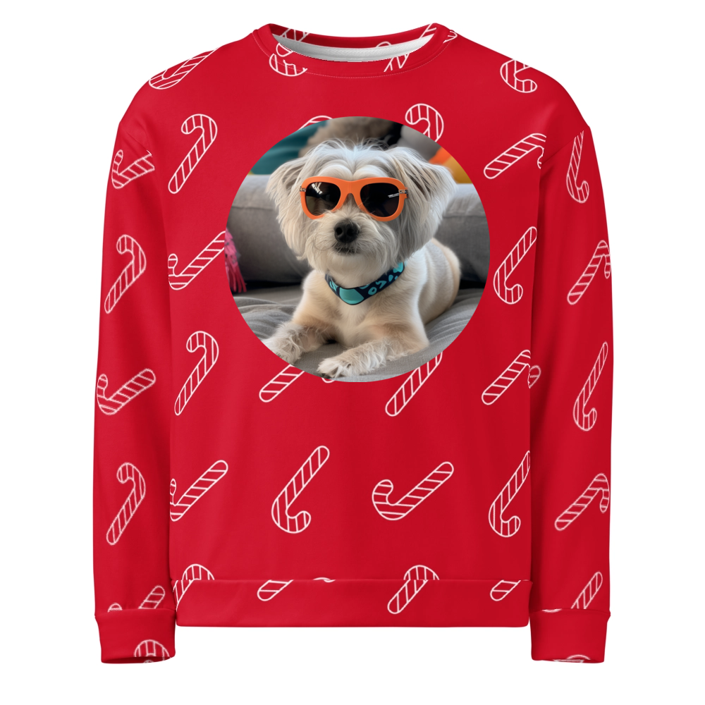 PugMug Custom Leo Ugly Christmas Sweatshirt