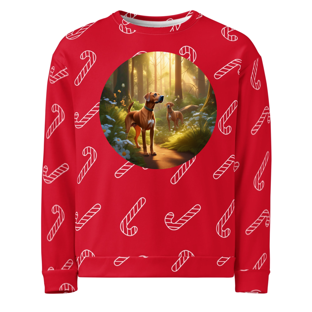 PugMug Custom Rhodesian Ridgeback Ugly Christmas Sweatshirt