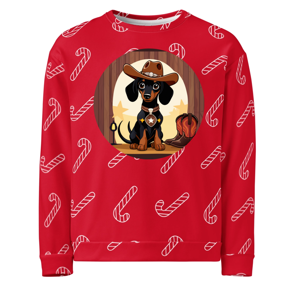 PugMug Custom Black Dachshund Ugly Christmas Sweatshirt