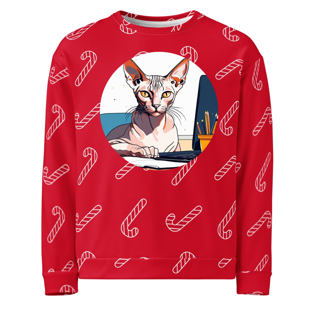 PugMug Custom Tabby Sphynx Cat Ugly Christmas Sweatshirt