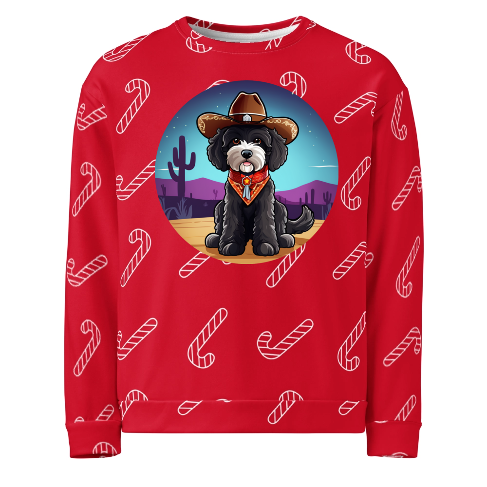 PugMug Custom Portuguese Water Dog Ugly Christmas Sweatshirt